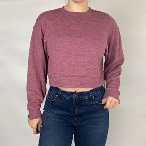 WILFRED‎ FREE Crop Sweatshirt Pullover Relaxed Purple Size Medium